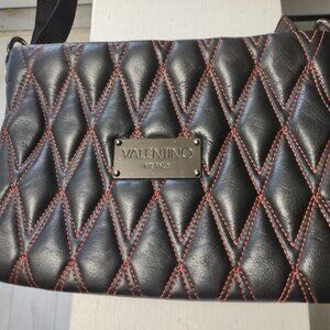 Valentino - vintage - Italian leather quilted crossbody clutch - EUC